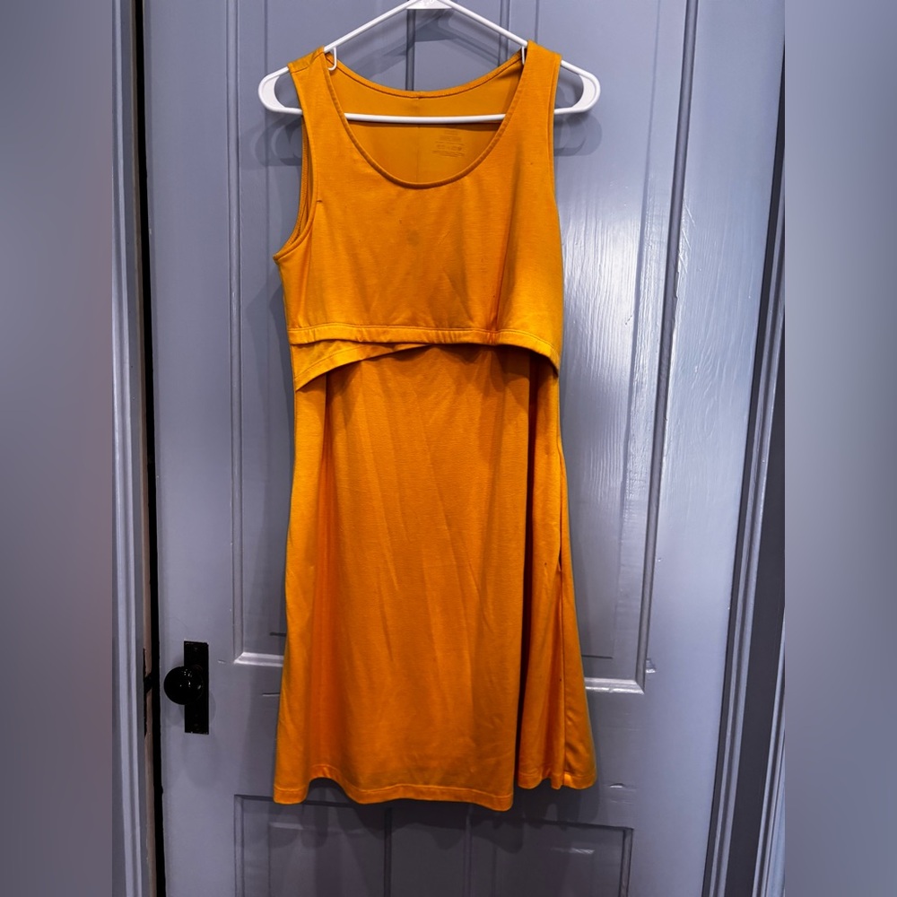 Sleeveless Yellow Nursing Dress
